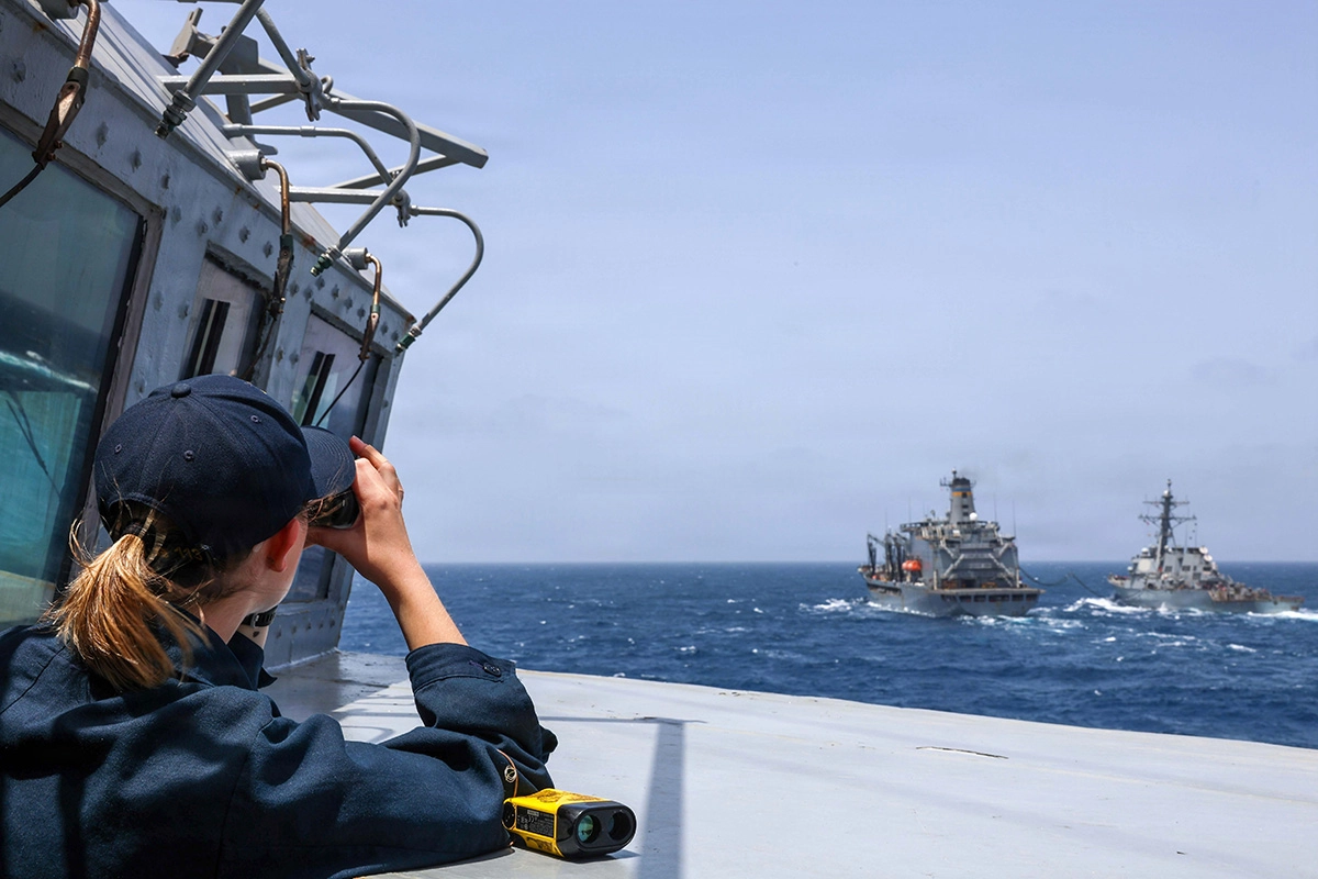 U.S. Navy sailor during operations at sea