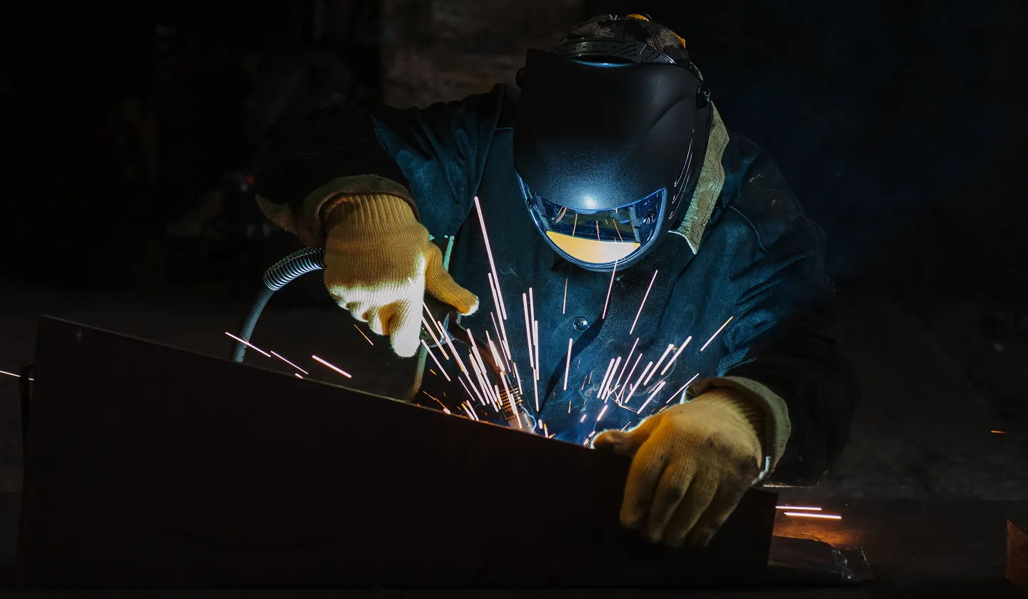 A welder at work